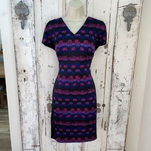 Marc New York Andrew Marc Size 6 Dress Purple Pink Blue Black Sheath Career Work